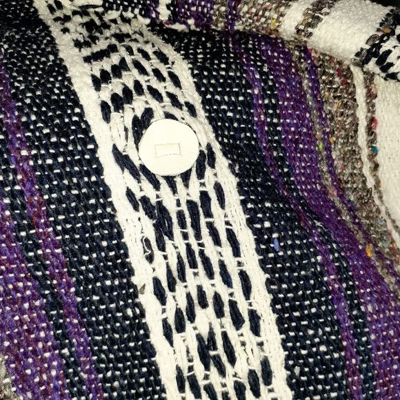 GROOVY GLAM Handmade Leather Fringed Concho Purple Falsa Blanket Wrap Shawl - Picture 5 of 6